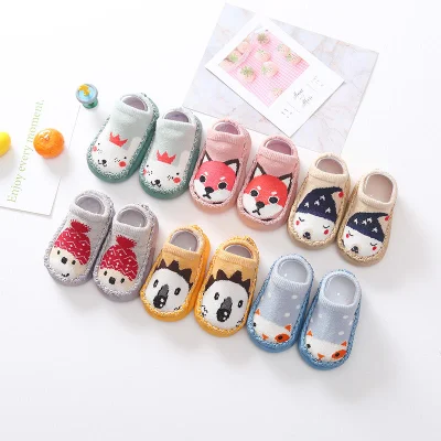 Kids Toddlers Sole Floor Slipper Boy Girls Breathable Cotton Outdoor Baby Shoes Socks